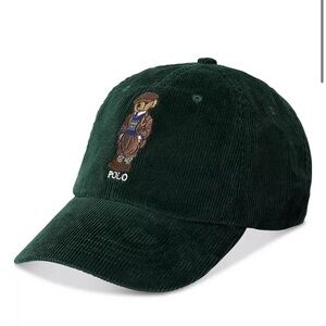 Polo Ralph Lauren Men's Polo Bear Corduroy Ball Cap Dark Green New No Tag